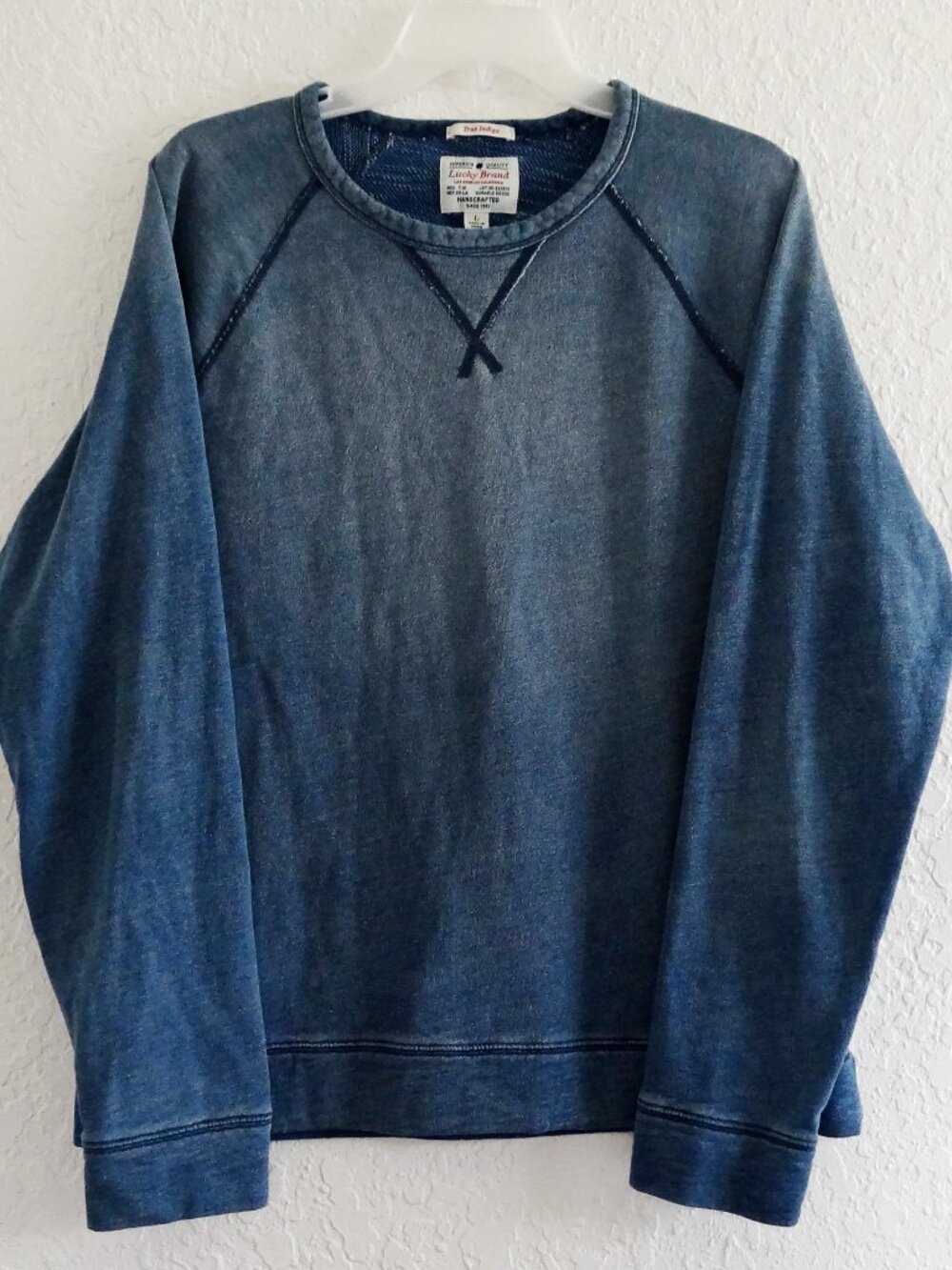 LUCKY BRAND Men's L True Indigo Long Sleeve Sweatshirt Blue